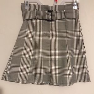 Plaid High Waisted Mini Skirt (Small)